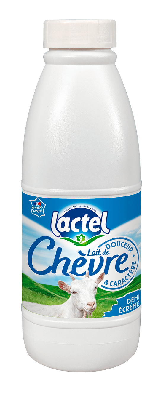 Lait Chèvre UHT Demi-Ecrémé LACTEL : La bouteille de 1L à Prix