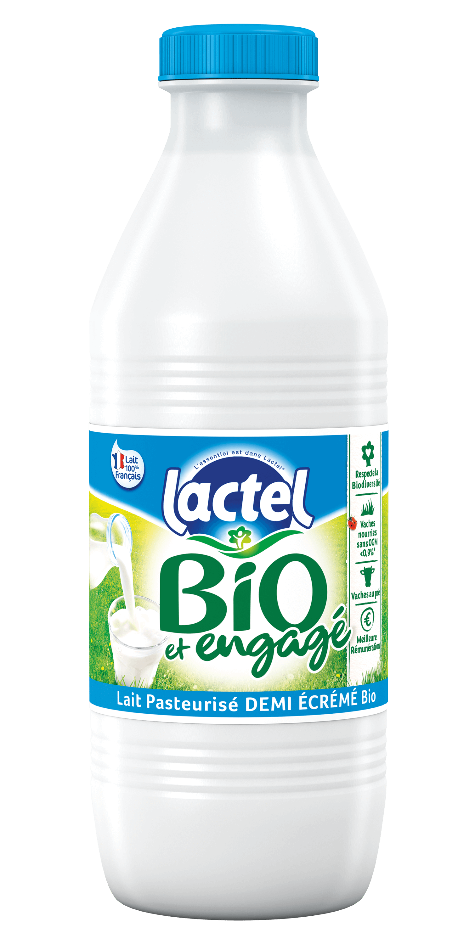 Lait frais, demi-écrémé et pasteurisé