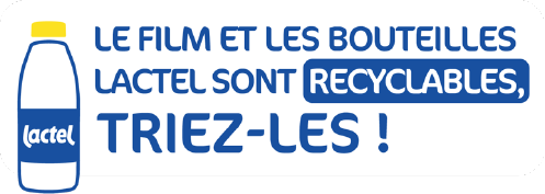 Le film et les bouteilles Lactel sont recyclables, triez-les !